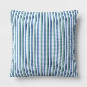 Room Essentials Green Stripe Outdoor Throw Pillow 17x17 Patio Cushion Decor